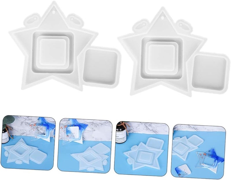 Star Shape Epoxy Photo Frame Mold 2pcs Flexible Craft Casting Molds For Custom Decorations - Image 5